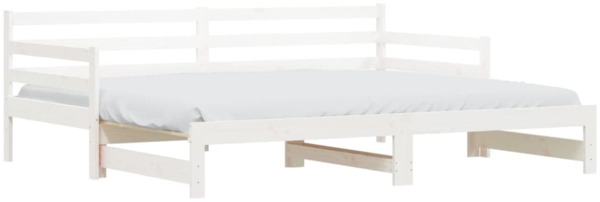 vidaXL Tagesbett Ausziehbar Weiß 90x190 cm Massivholz Kiefer 836154