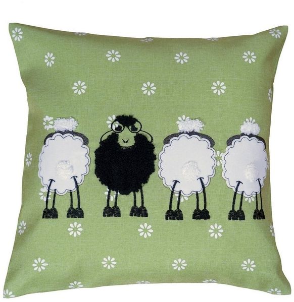 heimtexland Tischdecke Gobelin Tischdeko Osterdeko Tischset Deko Kissen (Stück 1-tlg, 1), Kissenhülle 40x40 I Applikation I Leinen-Optik I Sofakissen