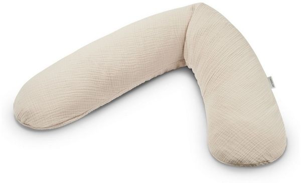 Theraline Stillkissen "Das Original" Microperlen inkl. Bezug 190 cm 192 Sandbeige. Musselin