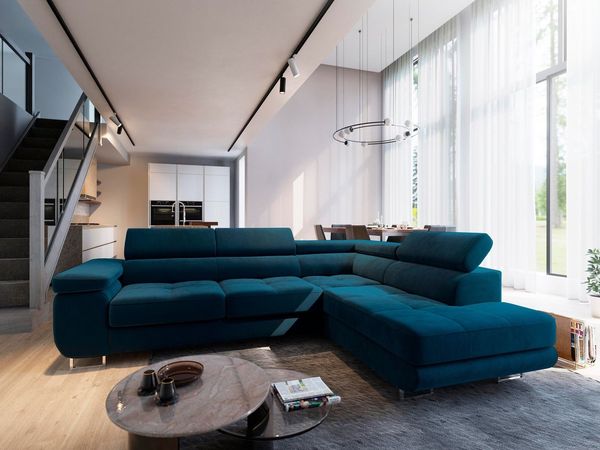 Masseno Ecksofa SELVA mit Schlaffunktion L-Form, Sofa mit Bettkasten