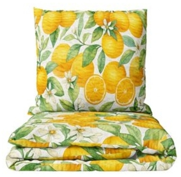 Leonado Vicenti Bettwäsche 135x200cm, 155x200cm und 155x220 cm, Seersucker, 4 teilig, mediterranes Design mit Orangen, bügelfrei Bild 6