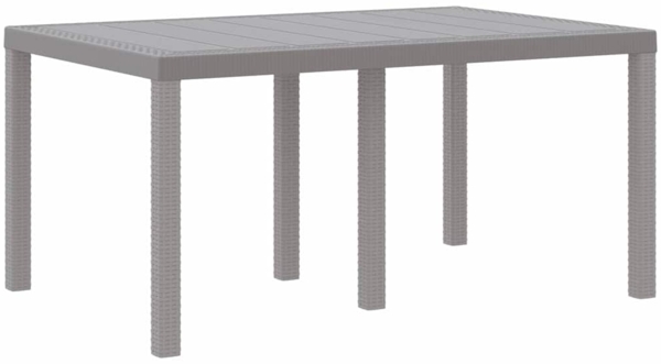 vidaXL Garten-Esstisch Hellgrau 150 x 100 x 73 cm Poly-Rattan 871687