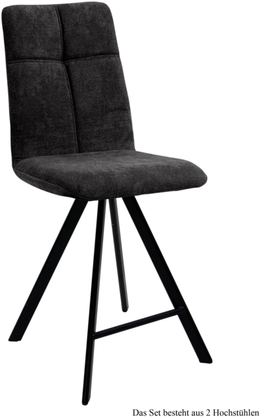 Thekenstuhl drehbar (2er-Set) Drucill 47 x 109 x 60 Schwarz/Anthrazit