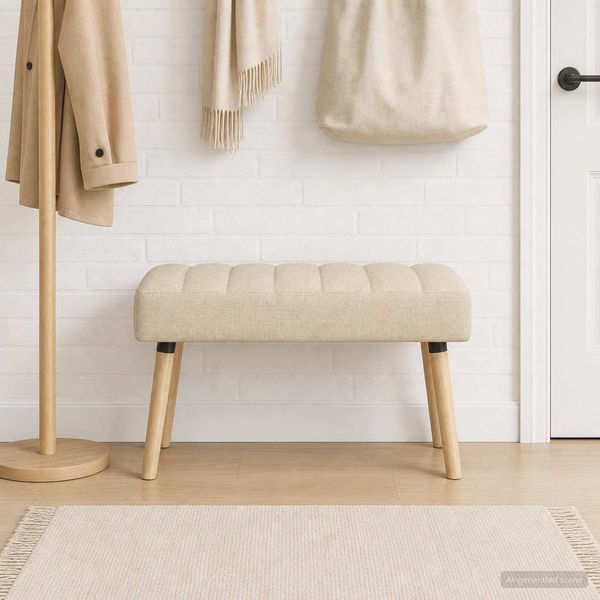 vidaXL Kanalgepolsterte Bank Creme 80 x 40 x 46 cm Stoff 42038480