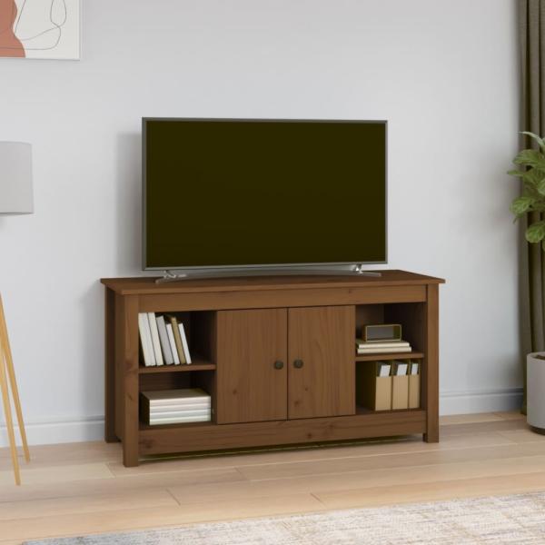 TV-Schrank Honigbraun 103x36,5x52 cm Massivholz Kiefer [814577]