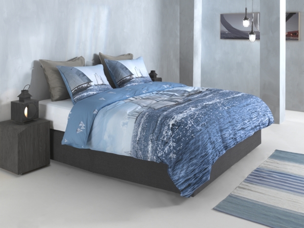 Zo! Home Cotton Bettwäsche 135x200 Regatta blue Segelboot Meer Maritim Bild 3