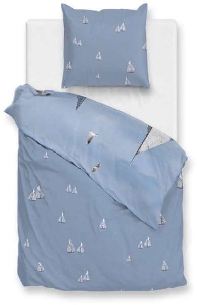 Zo! Home Cotton Bettwäsche 135x200 Regatta blue Segelboot Meer Maritim Bild 2