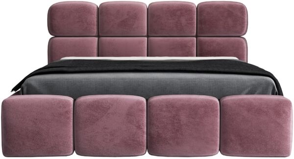 Polsterbett MONAKO 140x200 ohne Matratze mit Bettkasten und Lattenrost. Farbe: Flamingo 14 Bild 3