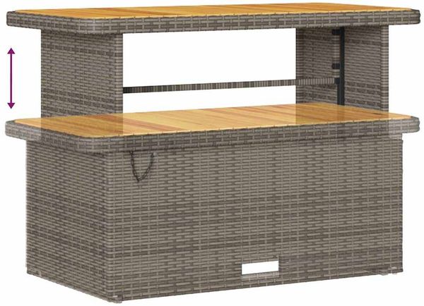 vidaXL Gartensofa-set mit Kissen mit Speicher 14 pcs Grau Poly Rattan 3364933 Bild 9