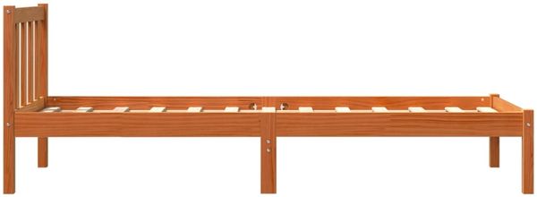 vidaXL Massivholzbett ohne Matratze Wachsbraun 100x200 Kiefernholz 844807 Bild 6
