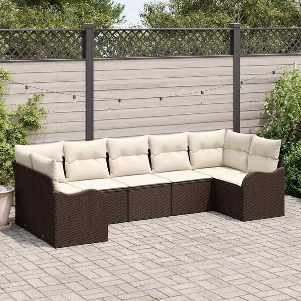 vidaXL Gartensofa-set Braun Poly-Rattan 3345848
