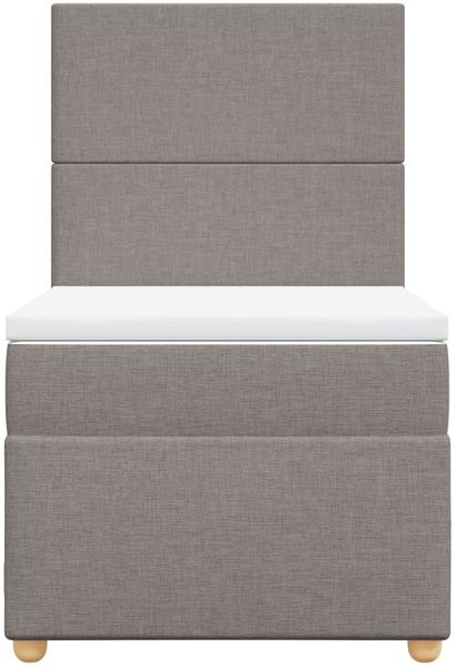 vidaXL Boxspringbett mit Matratze Taupe 90x190 cm Stoff 3293432 Bild 6