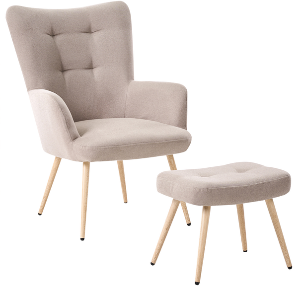 Ohrensessel VEJLE Stoff Beige