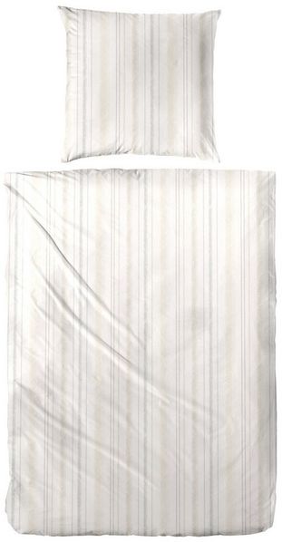 Primera Halbleinen Sommer Bettwäsche 135x200 Streifen beige sand dezent 183003-77