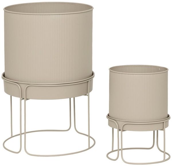 Atmosphera Créateur d'intérieur Blumentopf Blumentöpfe aus Metall, AZE, Ø 30 cm, 2er-Set