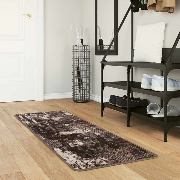 vidaXL Teppichläufer MARSA Schwarz 50 x 100 cm Polyester und PVC 42023366