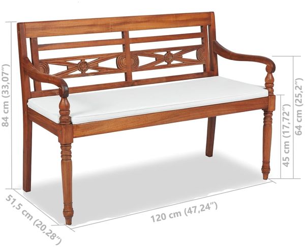 vidaXL 4-tlg. Garten-Lounge-Set mit Auflagen Massivholz Teak 43055 Bild 8