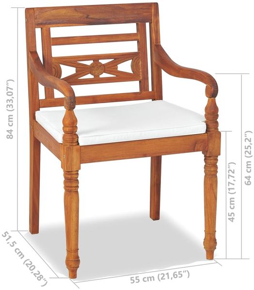 vidaXL 4-tlg. Garten-Lounge-Set mit Auflagen Massivholz Teak 43055 Bild 7