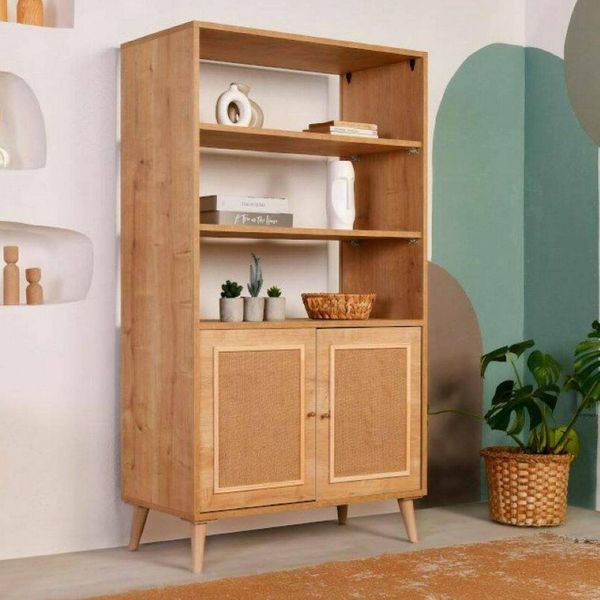 Dmora Lyndra Regal 90 x 40 x 110h cm Braun 3 Böden 2 Türen