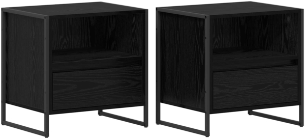 vidaXL Nachttisch 2 pcs Schwarz Eichen-Optik 50 x 39,5 x 50 cm 886667