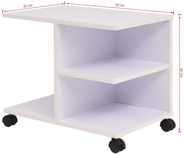 vidaXL Beistelltisch mit Rollen 50×35×42 cm Weiß 245724 Bild 6