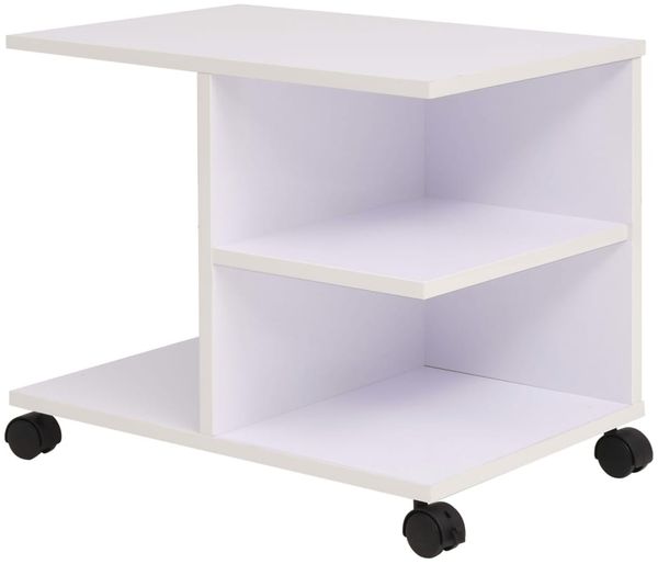 vidaXL Beistelltisch mit Rollen 50×35×42 cm Weiß 245724