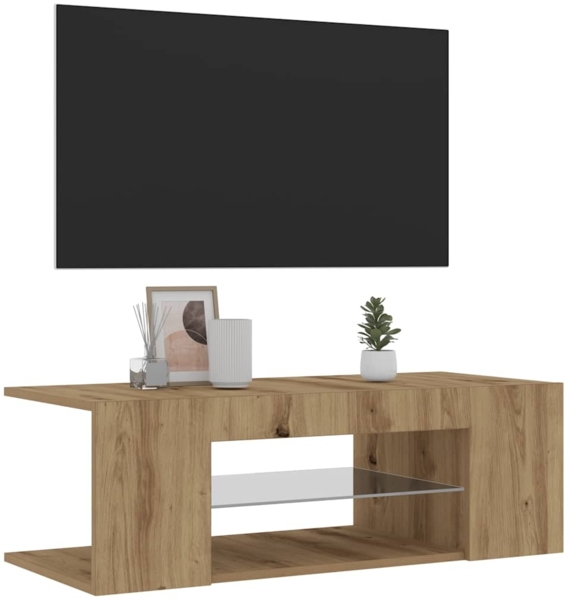 vidaXL TV-Schrank mit LED-Leuchten Artisan-Eiche 90x39x30 cm 856326 Bild 3