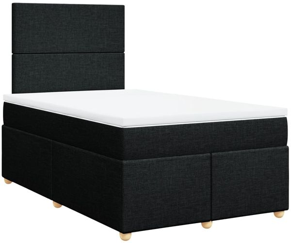 vidaXL Boxspringbett mit Matratze Schwarz 120x190 cm Stoff 3293514 Bild 3
