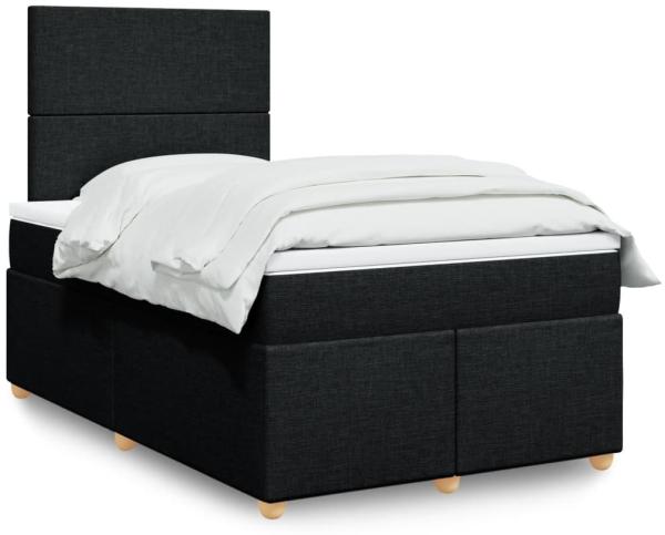 vidaXL Boxspringbett mit Matratze Schwarz 120x190 cm Stoff 3293514