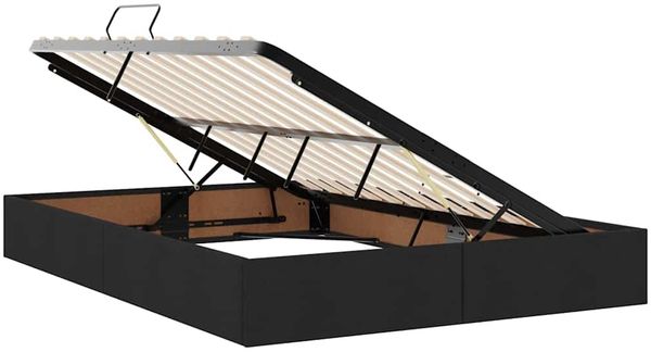 vidaXL Aufbewahrungsbett mit Matratze Schwarz 140 x 190 cm Stoff 3371906 Bild 6