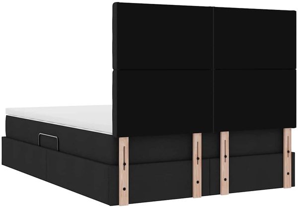 vidaXL Aufbewahrungsbett mit Matratze Schwarz 140 x 190 cm Stoff 3371906 Bild 11