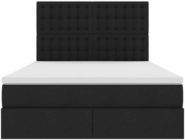 vidaXL Aufbewahrungsbett mit Matratze Schwarz 140 x 190 cm Stoff 3371906 Bild 7
