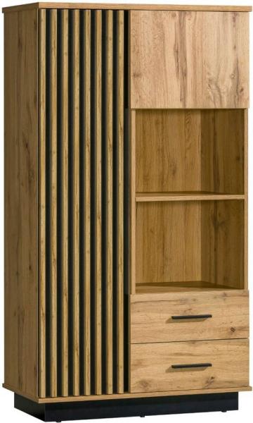 Highboard Kommode Lamia 90cm Wotan Eiche schwarz 2-türig