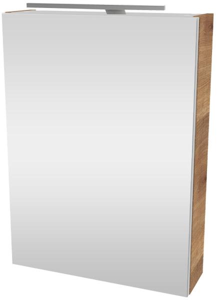 Fackelmann SBC MILANO Gäste-WC Spiegelschrank 50 cm, Braun hell, links