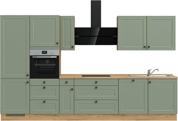 nobilia® Küchenzeile "Cascada II", NEU: individuell anpassbar mit gratis Profi-Beratung, vormontiert, Breite 360 cm, Ausrichtung wählbar, wahlw. mit E-Geräten