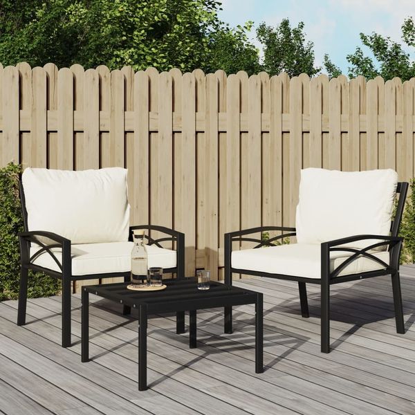 vidaXL Gartenstuhl mit Sandfarbigen Kissen 68x76x79 cm Stahl 362720
