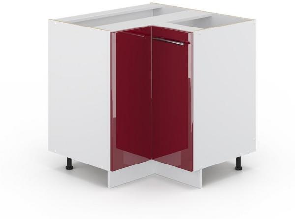 Vicco Küchenschrank Hängeschrank Unterschrank Küchenzeile Hochglanz Fame-Line (Bordeaux Hochglanz, Eckunterschrank 87 cm)