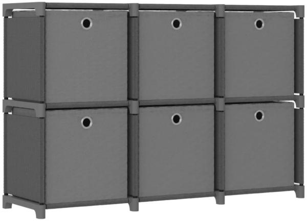 vidaXL Würfelregal mit 6 Boxen Grau 103x30x72,5 cm Stoff 322609