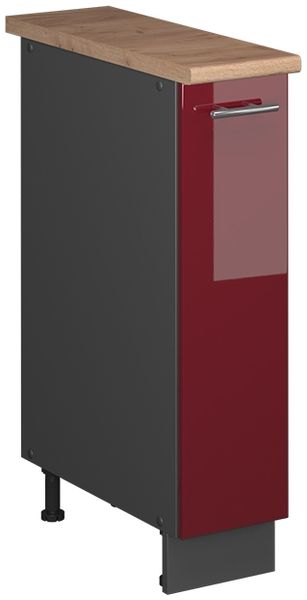 Apothekerschrank Fame-Line Bordeaux Hochglanz/Anthrazit 20 cm, AP Eiche Vicco
