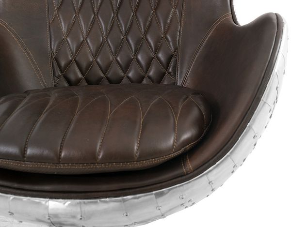 Schalensessel Saltum Leder Aluminium "Java-Black" Bild 5