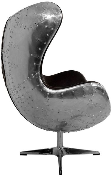 Schalensessel Saltum Leder Aluminium "Java-Black" Bild 3
