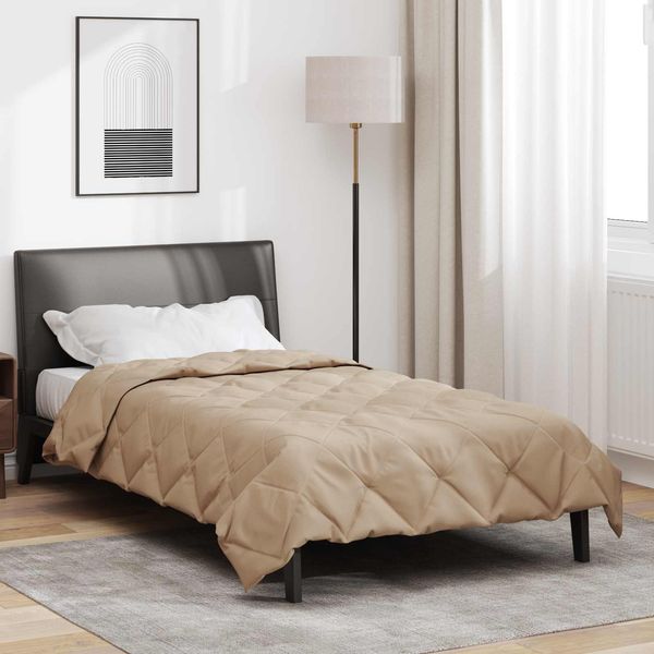 vidaXL Ganzjahresbettdecke Taupe 135 x 200 cm Mikrofaser 42025572