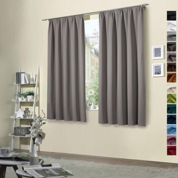 heimtexland Verdunkelungsvorhang Verdunklungsgardinen Thermo Vorhänge blickdicht (2 St), Kräuselband, verdunkelnd, Verdunklungsstoff, Sonnenschutz Verdunkelung Kälteisolierung Schalldämmung