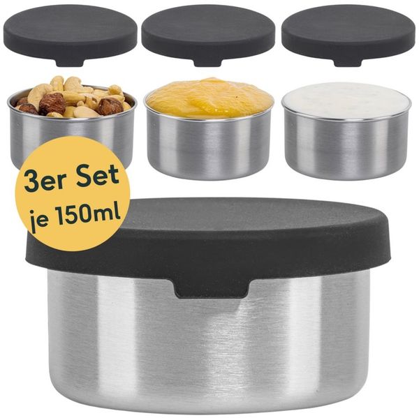 SILBERTHAL Dipschale Mini Dose aus Edelstahl 3er Set, Edelstahl, (3-tlg)