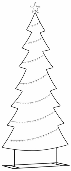 vidaXL Metall Weihnachtsbaum mit Ständer Schwarz 210 cm Stahl 42019191
