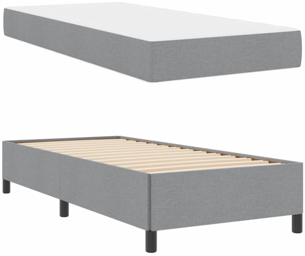 vidaXL Boxspringbett Hellgrau 100 x 200 cm Stoff 3398836 Bild 4