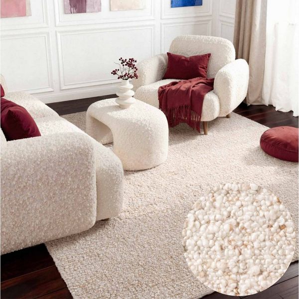 Ted Baker Teppich Soft Bouclé Portobello, auch als Läufer, rechteckig, Höhe: 10 mm, Woll-Optik, Bouclé Meliert, Wohnzimmer, Esszimmer, Schlafzimmer, Flur