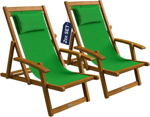Sonnenliege Gartenstuhl Akazienholz 4 verschiedene Farben