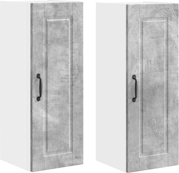 vidaXL Wandschrank PORTO 2 pcs Beton Grau 30 x 31 x 80 cm 885362 Bild 2