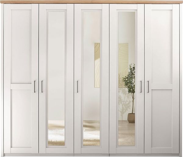 Kleiderschrank LIV'IN Asmara, Holzwerkstoff, Weiß, 261 x 225 x 59 cm